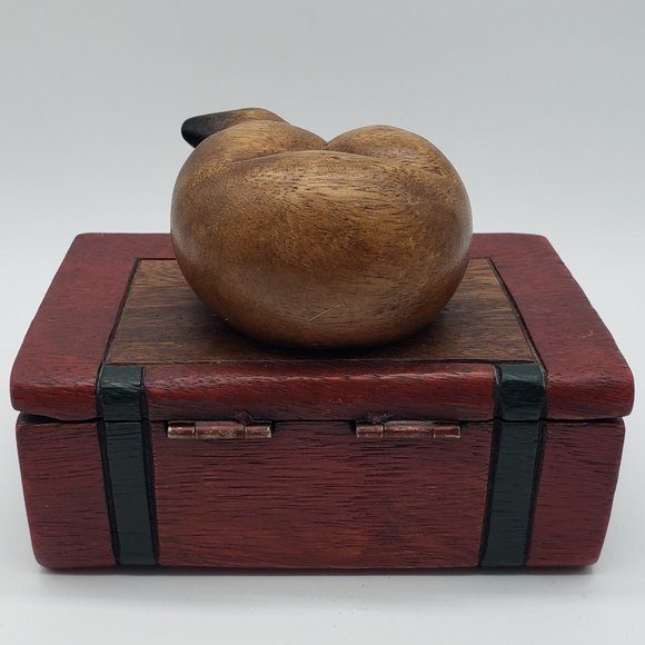 Handcrafted Wood Sleeping Cat on Book Trinket Box - Picture 10 of 14